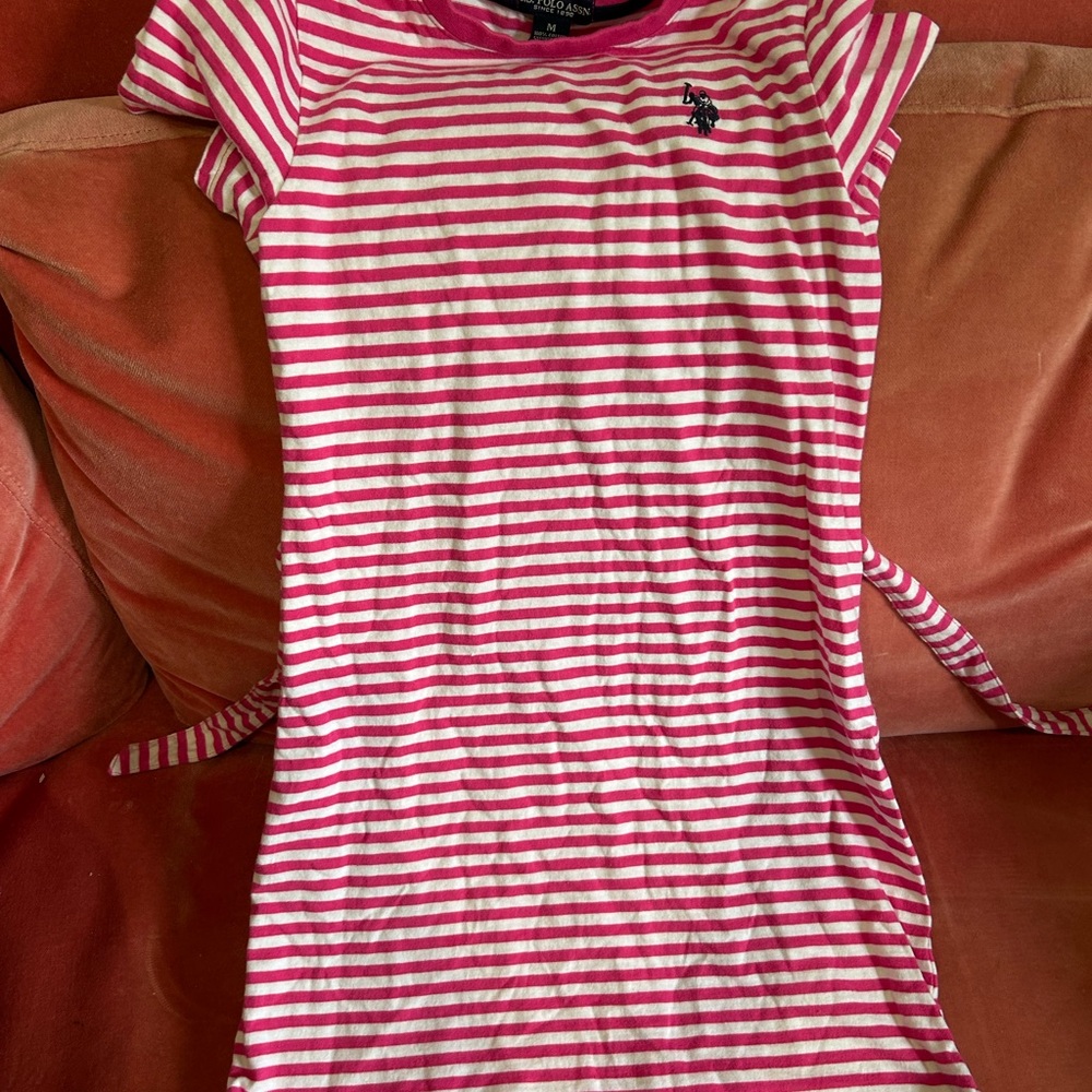 U.S. Polo Assn. Pink and White Striped Tee